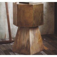 Brass-Clad Hexagon Side Table